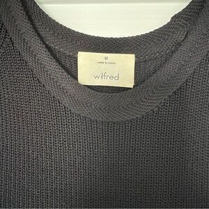 Aritzia Wilfred Palmier Sleeveless Black Tunic Knit Sweater w Side Slits